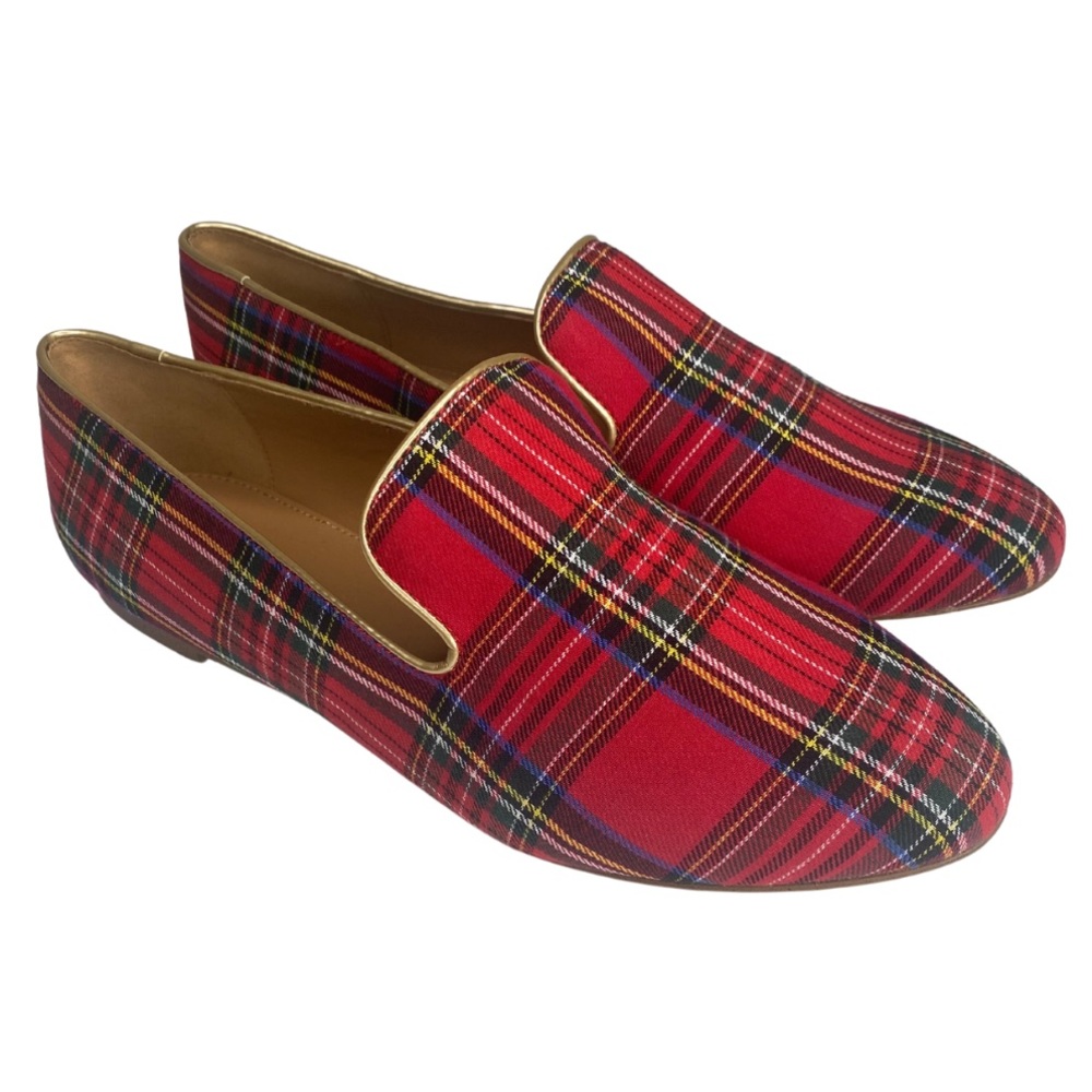 J. Crew Factory Red Plaid Loafers